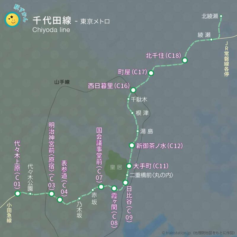 スゴ鉄２５ 東京地下鉄版 ：リアル鉄道路線図ボードゲーム第１弾 公式 東京の地下鉄の路線・駅名一覧