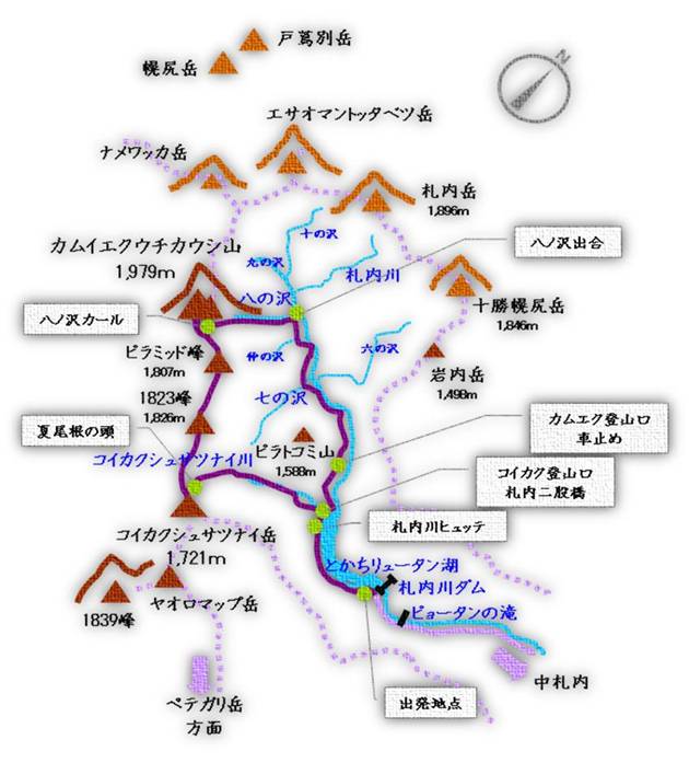 2023 08 22~23 予備日24日カムイエクウチカウシ山登山ガイド北海道登山ガイド・西田晋輔