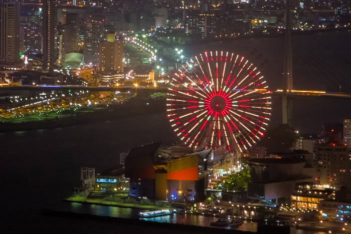 大阪『天保山大観覧車』、世界初手法のライトアップリニューアル完成！4月8日から、夜空に直径100mの光のアートが登場！株式会社海遊館、泉陽興業株式会社