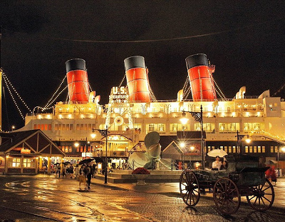 夜のアメリカンウォーターフロント☆ ディズニーシー風景写真 ☆