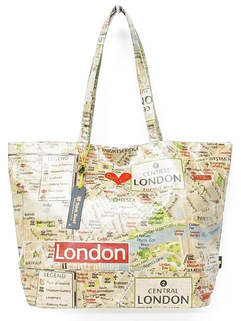 シンクビー ThinkBee! ロンドン地図デザイン トートバッグ 美品