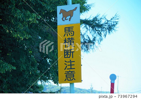 戦車横断と馬横断の注意標識