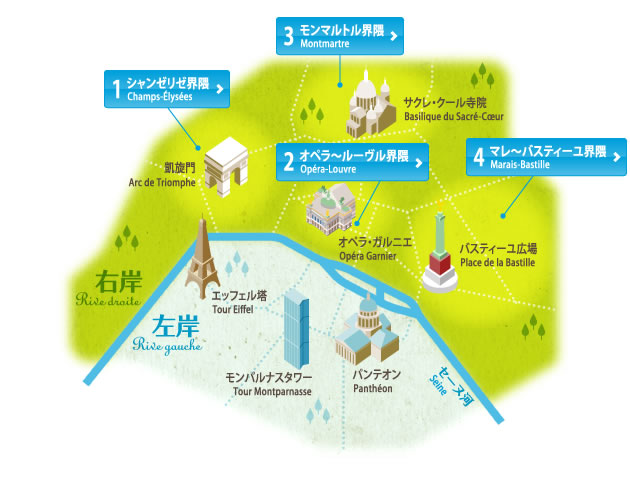 パリの流域地図-地図のパリの流域 Île-de-France-フランス