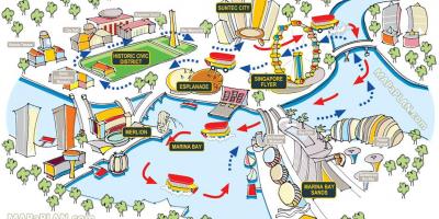 素敵なシンガポール必見の見所マップを移動します。のイラスト素材・ベクター Image 48059524