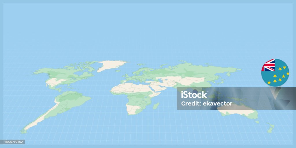 拡大されたツバルを持つ太平洋中心の世界地図ツバルの国旗と地図 - アイコンのベクターアート素材や画像を多数ご用意 - アイコン, イラストレーション,インフォグラフィック - iStock