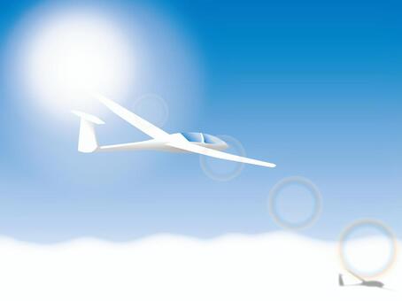 飛行機から見た青い空、海と陸地の写真・画像素材-Snapmart スナップマート