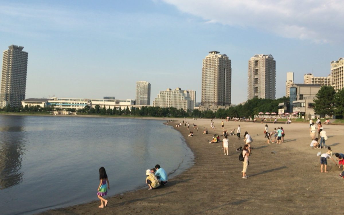 お台場海浜公園の砂浜