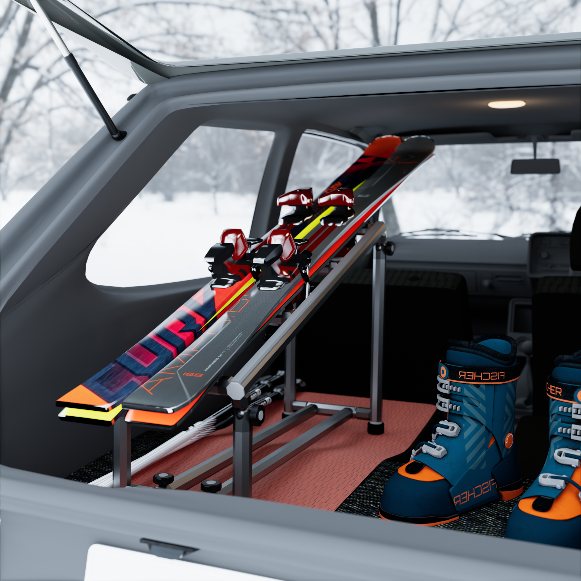 お値下げしました 木製スキー収納ラックスキー板 4組収納- メルカリ