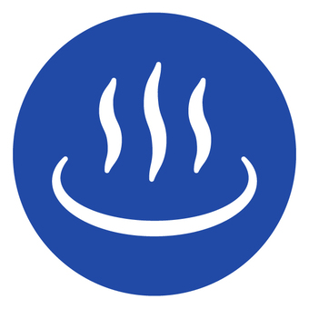 温泉マーク 青色 ：イラスト無料