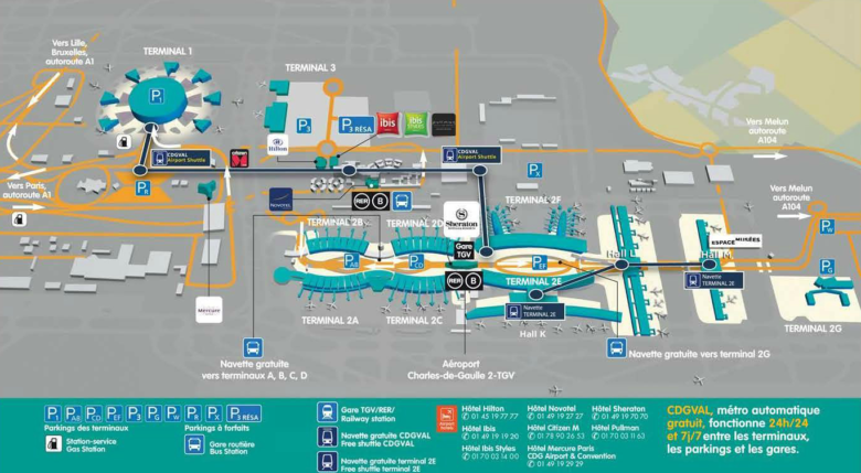 CDG空港マップ - シャルル・ド・ゴール空港ターミナルマップ＆ナビゲーションガイド