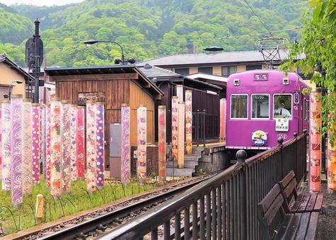 嵐電 嵐山駅の夜景 写真素材5434163- フォトライブラリ