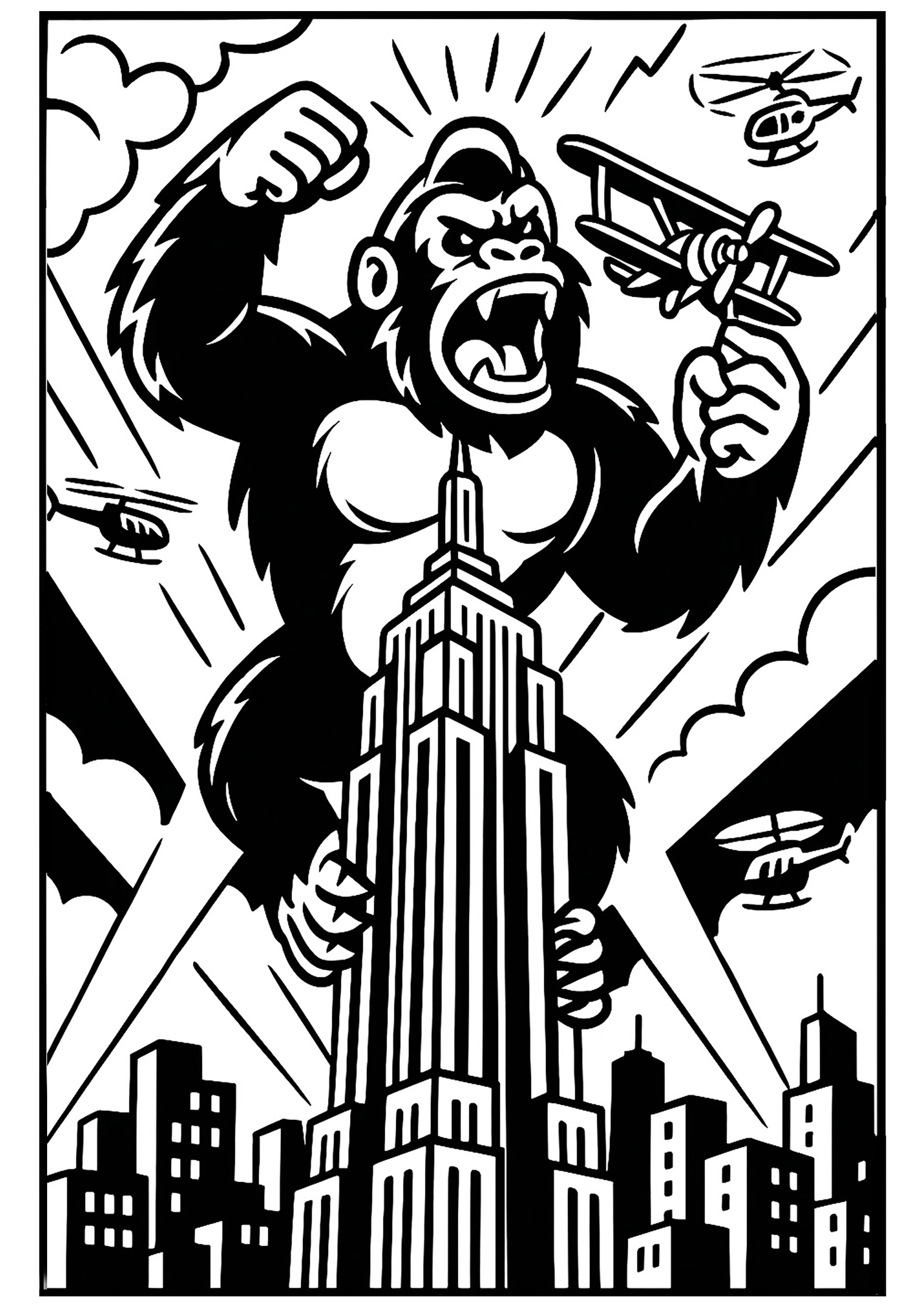 ハイテクで軽量ドローンは、キングコングが文字通りエンパイアステートビルをスケールすることができました。https:nerdist.com article king-kong-drone-show-empire-state-building