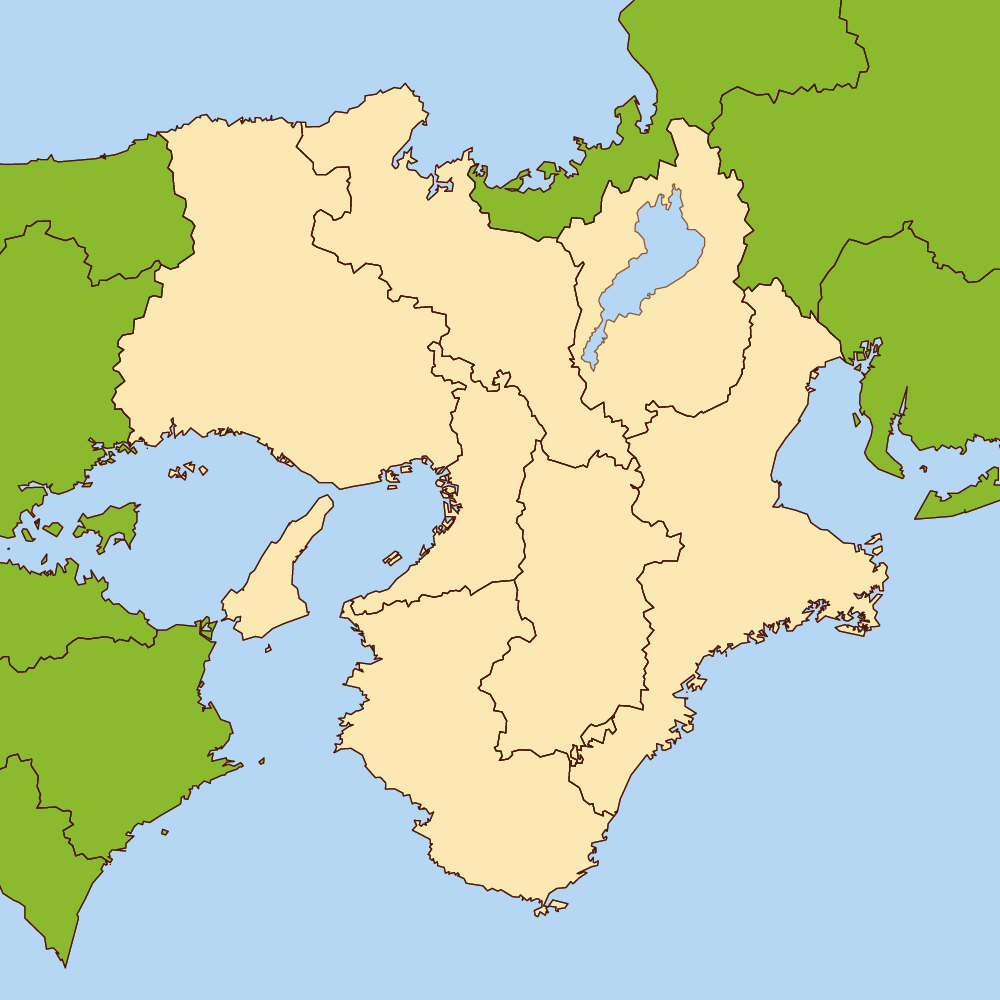 近畿地方 – 楽地図 日本全国の白地図ダウンロードサイト