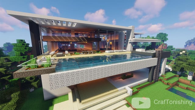 実は簡単！誰も解説しない超巨大なモダンハウスの作り方 マイクラMinecraft