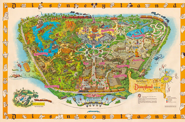 レア・パーク地図『米国ウォルト・ディズニーワールド 1979』&ステッカー中古品 通販激安Vintage Map