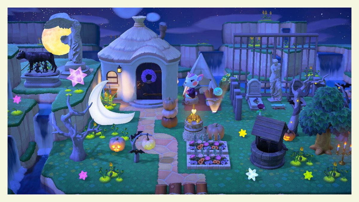 あつ森 島全体がリゾート地に大改造＊誰もが憧れる特大の庭付き大豪邸と高級レストランの作り方＊ あつまれどうぶつの森島訪問 島クリエイター すごい島 洋風