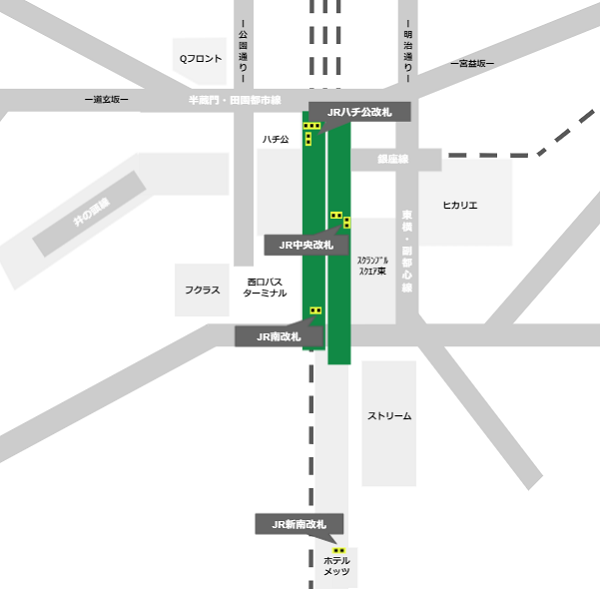渋谷駅 井の頭線から山手線・埼京線・湘南新宿ラインへの乗り換えルート