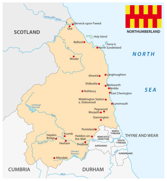 郡の境界線とイングランドの高品質のカラフルなラベル付き地図 ストックベクター ©grebeshkovmaxim@gmail.com 442338776