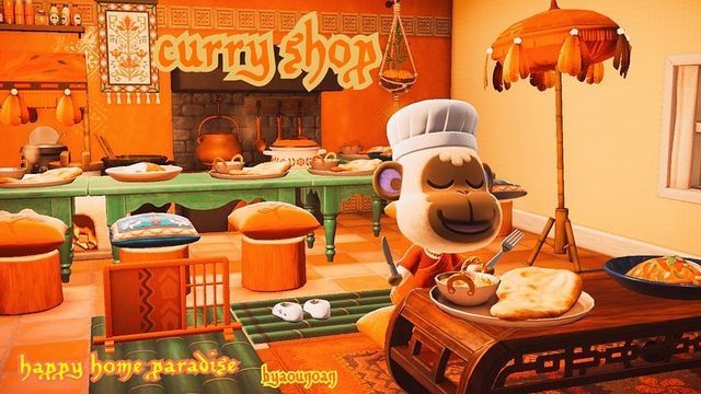 あつ森 スパイスカレー専門店：デリー『カレーのある暮らし』 ハピパラ 6×6縛り