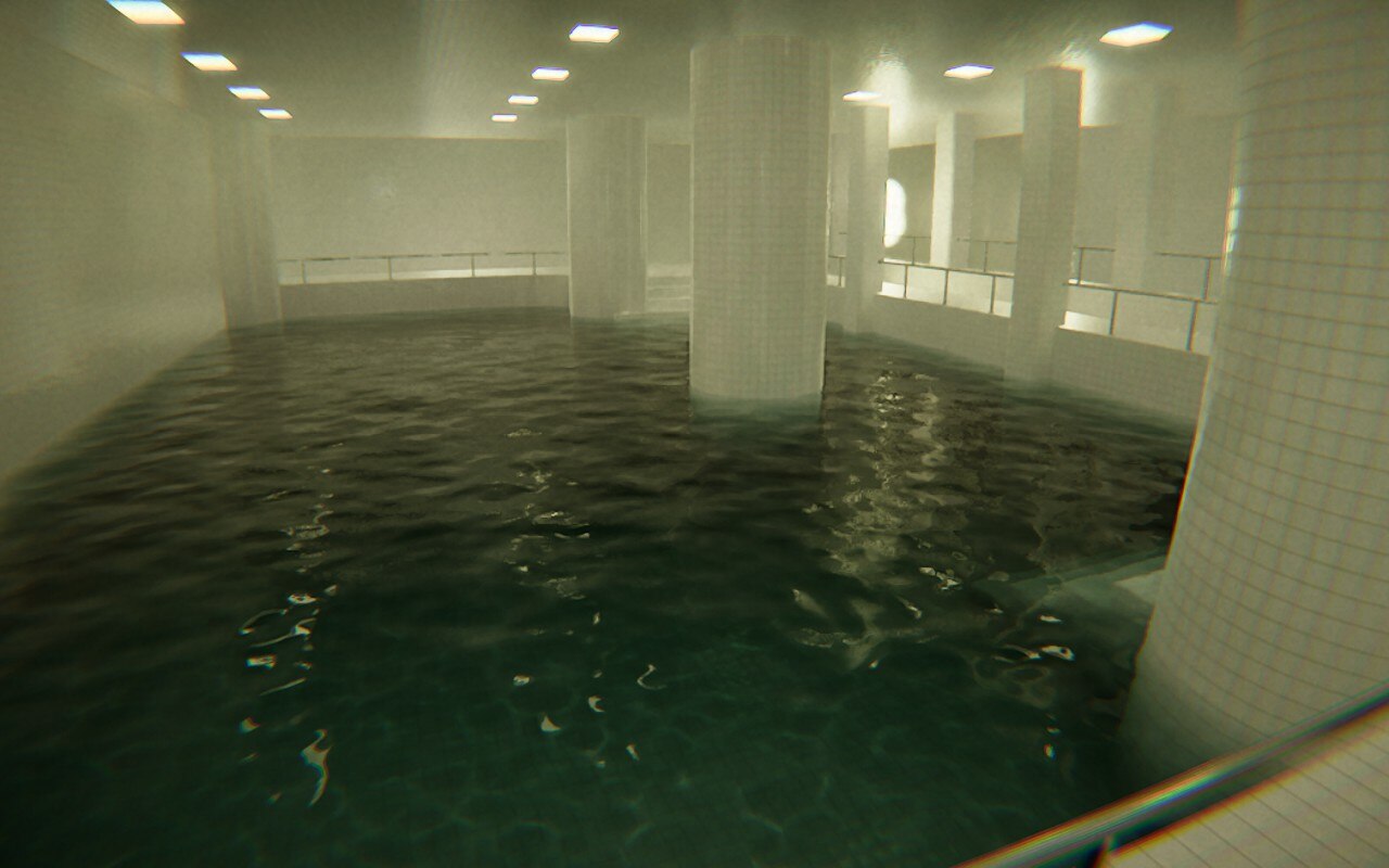 水泳スイミング プールで水面に長い白いドレスでセクシーな女性の写真素材・画像素材 Image 34088178