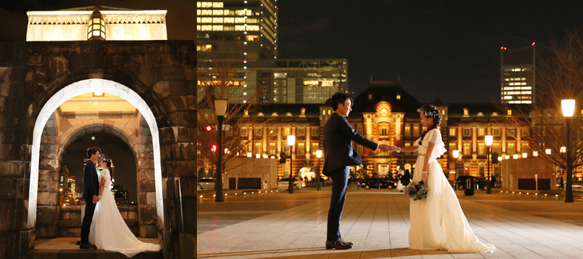 東京駅をバックに前撮り＆フォトウェディングができるプラン東京ウェディングオンライン