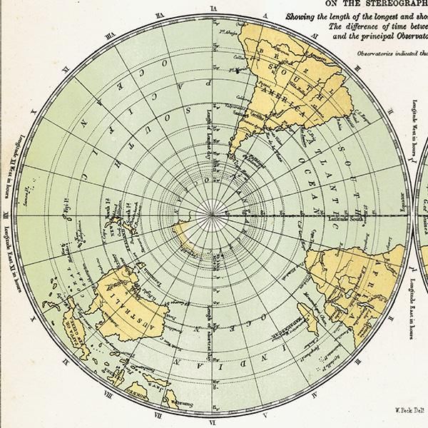 イギリスで購入 南半球が上 世界地図