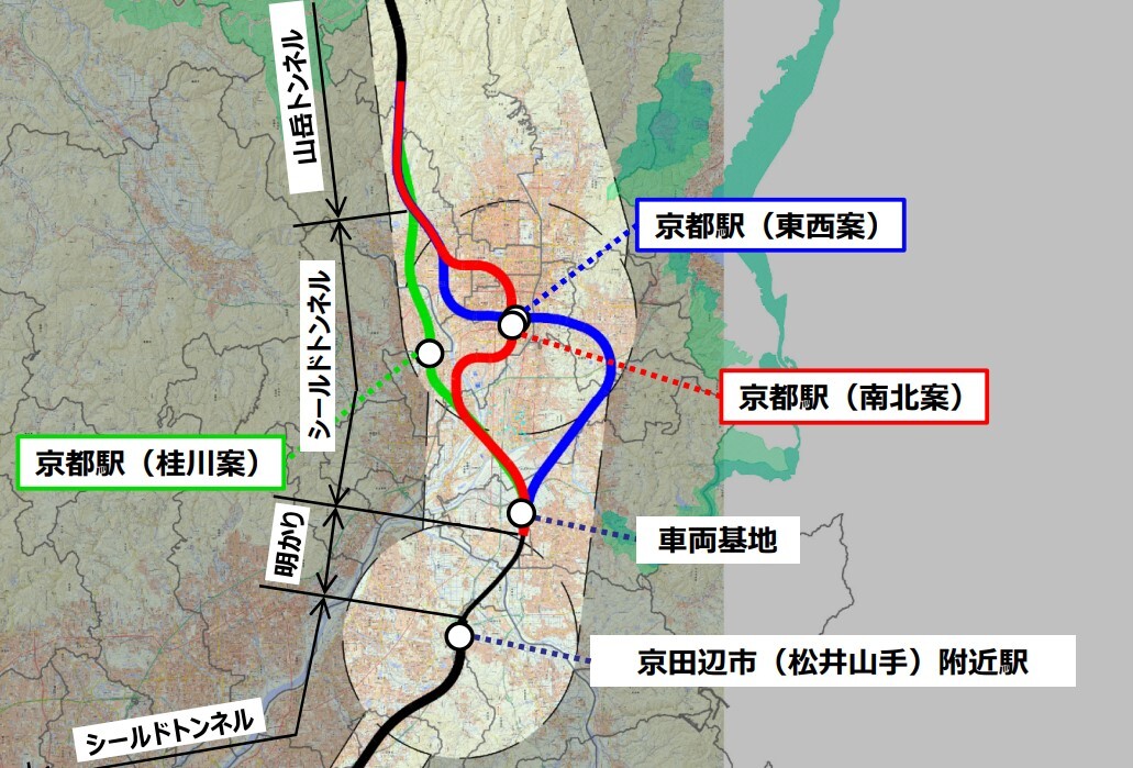 3 3 山陰新幹線 及び北陸新幹線 ルート案路線図 近畿地方周辺 epawa387