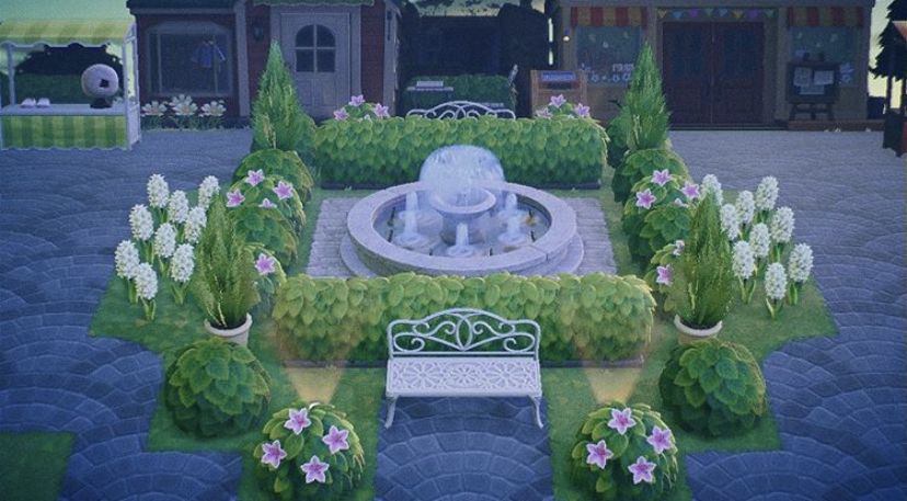 マイデザイン無しの島づくり 𓏸案内所前の噴水広場𓏸 𓐍 島クリの様子はyoutubeに 投稿しています🌻あつ森あつもり写真部acnhanimalcrossing島クリエイター島クリエイトyoutube