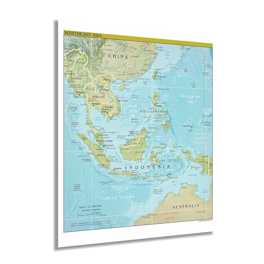 18世紀 アンティーク地図ポスター A MAP OF EAST INDIES南アジア 東アジア 東南アジア周辺