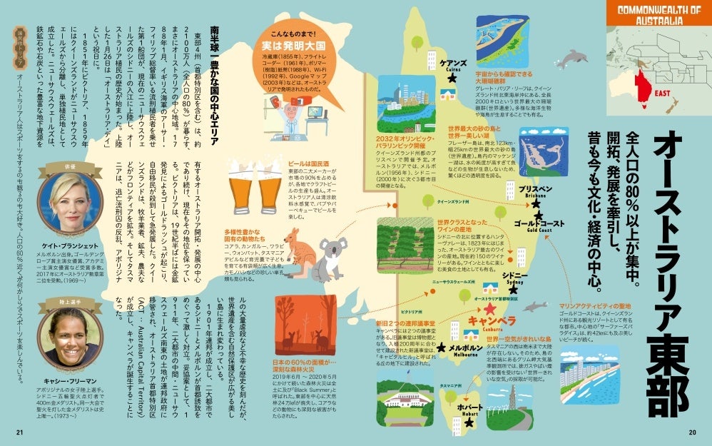 世界地図は6つの大陸に分かれています。アジアとオーストラリアを中心とした。のイラスト素材・ベクター Image 95573360