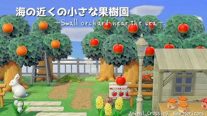 カントリー風果樹園のDIYアイデア あつ森