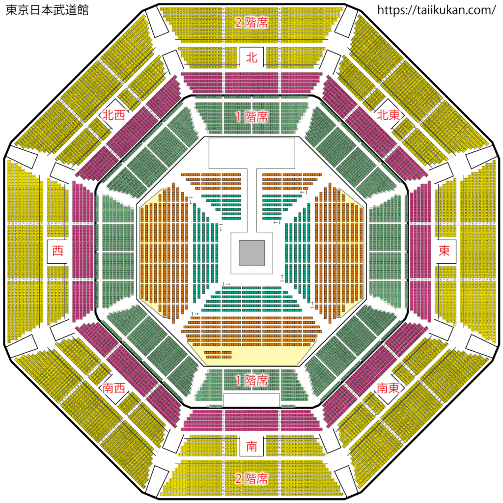 日本武道館座席表 南東スタンド
