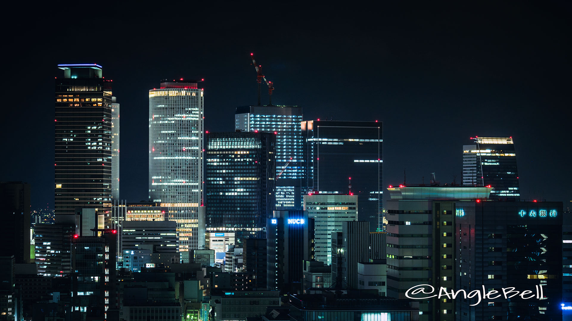 遠く名駅地区高層ビル群を見る栄の夜景の写真素材FYI07936220ストックフォトの Qlean Market キュリンマーケット