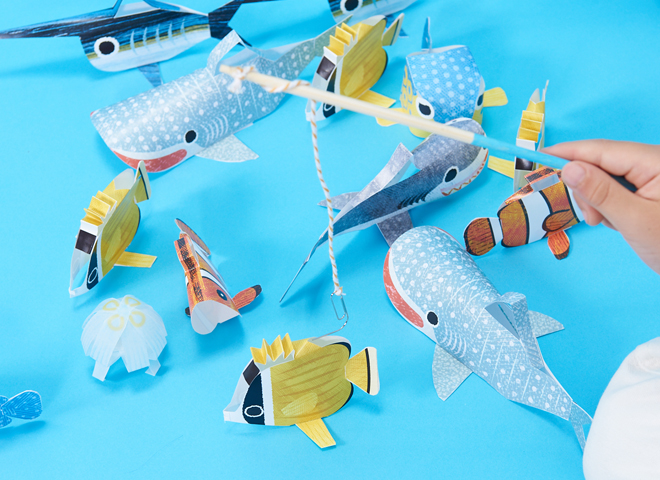 魚釣り遊び 輪ゴムで動く手作りおもちゃの作り方 – こども工作レシピ