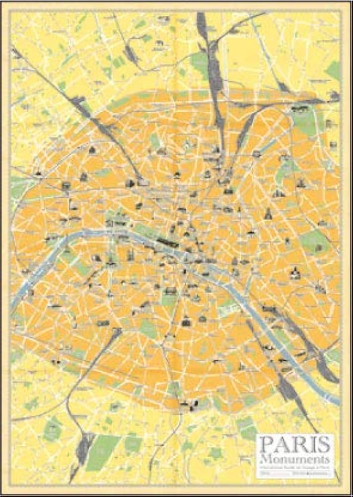 AmazonHA101 ポスター Paris Map パリ地図50ｘ70ｃｍ並行輸入品地図文房具・オフィス用品