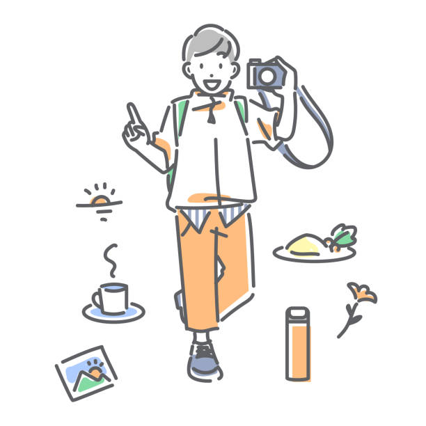 旅行している人のイラスト-2商用可・フリーイラスト素材集ちょうどいいイラスト