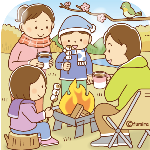 夏休みのイラスト「家族でキャンプ」かわいいフリー素材集 いらすとや