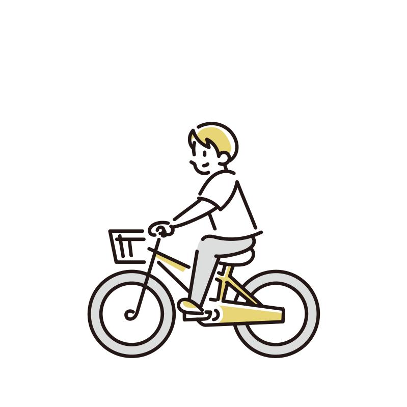 かわいい自転車イラストのフリー素材イラストイメージ