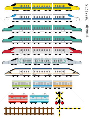 3両編成の新幹線イラストのフリー素材イラストイメージ