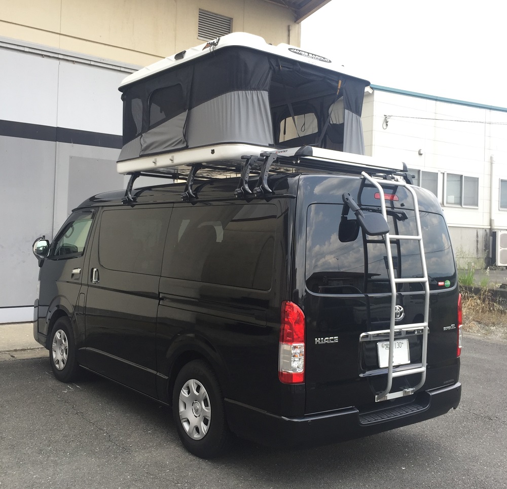 ホワイトハウスキャンパーパーツセンターリアゲートテント ハイエース、キャラバン、ミニバン、N-VAN等