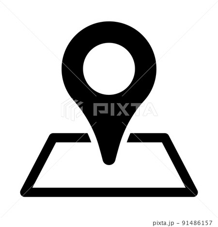 現在地マークシルエット イラストの無料ダウンロードサイト「シルエットAC」