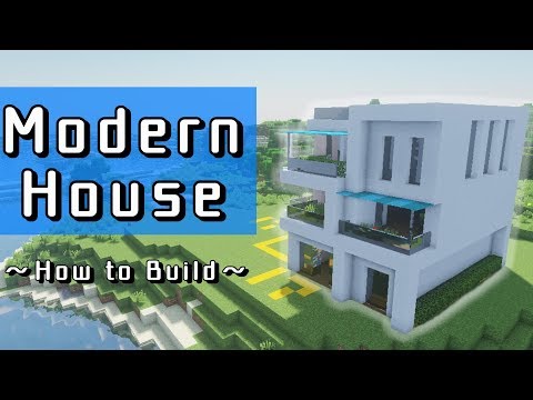 マイクラ建築 モノクロデザインの豪邸モダンハウスの作り方