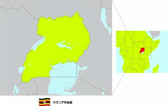 ウガンダ白地図ベクター地図素材のダウンロード販売アフロモール