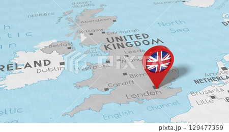 イングランドの旗と地図で世界地図の3つのバージョン 世界地図を拡大 ストックベクター ©boldg 489389580