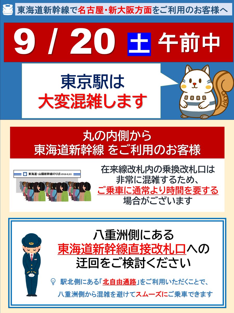 東京駅 東海道線・上野東京ラインから東海道新幹線への乗り換えルート