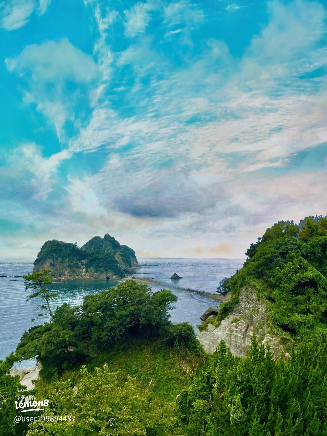 海が割れる驚異の“トンボロ現象”！西伊豆堂ヶ島「三四郎島」静岡県トラベルjp 旅行ガイド