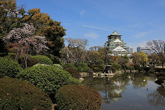 大阪城 空撮 01888612409 の写真・イラスト素材アマナイメージズ