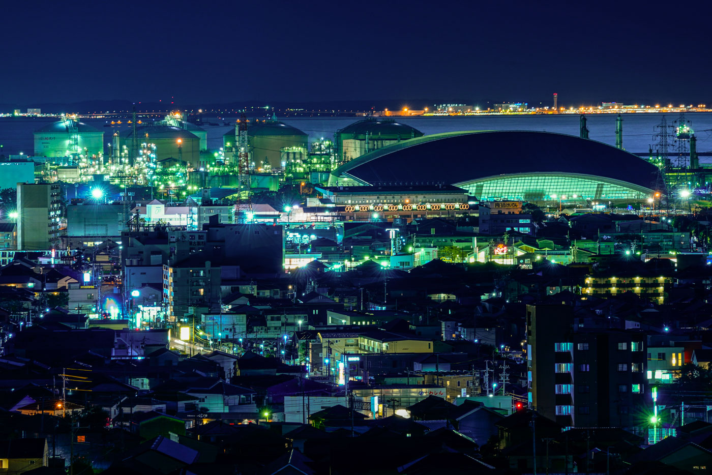 四日市市 垂坂公園・羽津山緑地の工場夜景スポット工場夜景スポット情報
