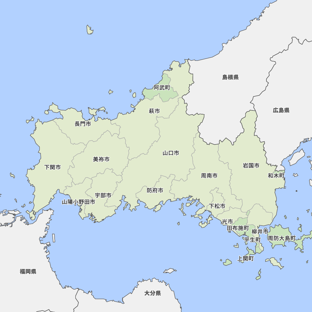 島根県地図イラストのフリー素材イラストイメージ