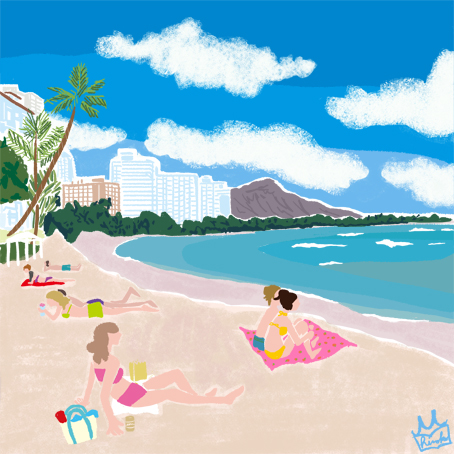 8島のウォールハンギングパシフィックリゾートのホロホロ ハワイ カワラ版